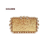 Candy colored bag Mini square bag Beaded dinner bag