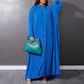 Loose casual pleated dress