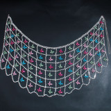 Rhinestone waist chain exaggerated colorful butterfly skirt accessories chain