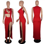 Solid Asymmetric Dress Nightclub Dress