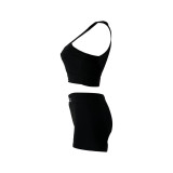 Solid Letter Printing Sport Two Piece Set