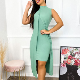 Sleeveless Solid Split Dress