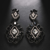 Rhinestone earrings exaggerated geometric pendant