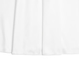 Satin V-neck panel open back strapping short skirt