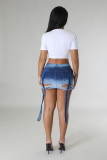 Broken Strap Denim Skirt Wrapped Hip Skirt Nightclub Skirt Half Body Skirt