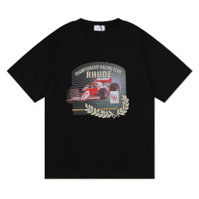 Racing printed short sleeved T-shirt for men and women high street loose half sleeved shirt