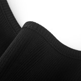 Pit stripe solid color casual suspender jumpsuit