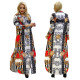 Rich and noble printed women's long sleeved long skirt