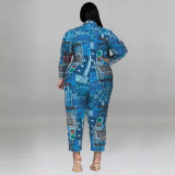Oversized printed long sleeved jumpsuit
