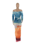 Printed gradient dress