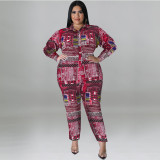 Oversized printed long sleeved jumpsuit