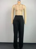 Sports casual stretch thickened plush leg length pants