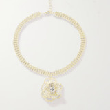 Flower pendant full of diamond necklace accessories