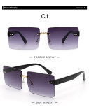 Square rivet sunglasses frameless gradient sunglasses