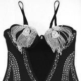 Hanging Tassel Hot Diamond Nightclub Wrap Hip A-line Skirt