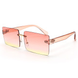 Square rivet sunglasses frameless gradient sunglasses