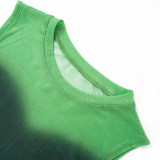 Tie Dyed Printed Sleeveless Tank Top T-shirt