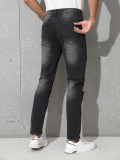 Stretch Perforated Dark Grey Jeans