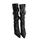 Pointed thin heeled fashionable high heeled boots