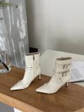 Pointed slim heel fashionable high heeled short boots
