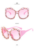 Y2K sunglasses with diamond large frame polygonal glasses