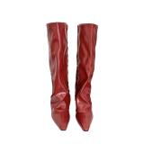Pointed thin heeled fashionable high heeled boots
