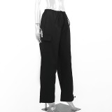 Multi pocket loose straight fitting workwear pants with loose fit
