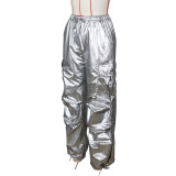 Casual pants Solid color three-dimensional pocket pleated work suit pants