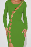 Perforated Split Cut Out Dress