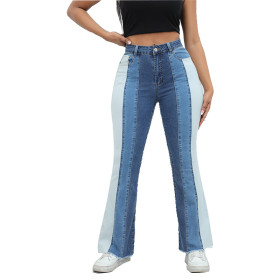 Stretch washed contrasting jeans