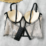 Strap perspective outfit with top support and fishbone bra