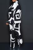 Irregular printed strapping suit pants two-piece set