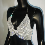 Hanging Neck Strap Halfbody Set Skirt Tight Fishing Net Water Diamond Mini Skirt