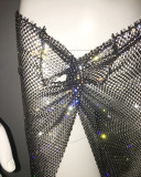 Water Diamond Fishing Net Dress Split Skirt Bust Skirt Set