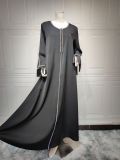 Muslim Middle East Hot Diamond Dress with Diamond Tassel Splice Robe Dubai