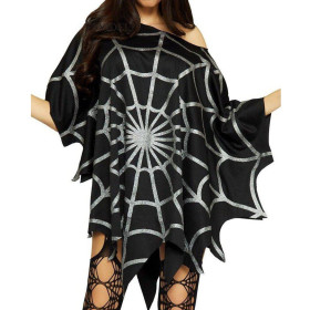 Black Spider Web Cloak Dress Party Role Playing Cape Top