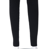 Solid casual high waisted tight sports pants