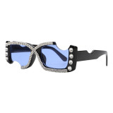 Notched glasses personality Funny diamond sunglasses