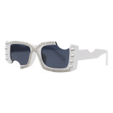 Notched glasses personality Funny diamond sunglasses