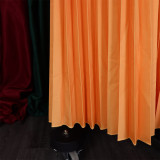 Deep V-neck sexy high waisted gradient pleated long skirt