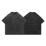 Gothic letter foam printed short sleeved T-shirt for men