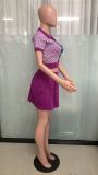 Knitted elastic pleated skirt sweater color matching short suit skirt