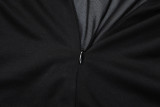 Mesh Spliced Slim Fit Long Sleeve Zipper Jumpsuit