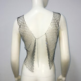 Mesh diamond fishing net vest