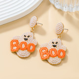 Halloween earrings made of alloy inlaid pearls and funny ghost earrings
