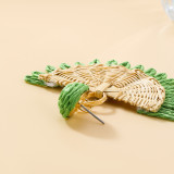 Lafite Grass Vine Weaving Fan shaped Earrings