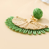 Lafite Grass Vine Weaving Fan shaped Earrings