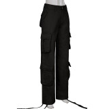 Workwear straight tube high waist loose wide leg jeans