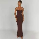 Slim fitting patchwork dress with strap and open back