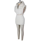 Short skirt vest imitation fur cotton suit